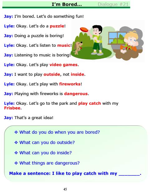 ESL Dialogues: I'm Bored (Beginner)