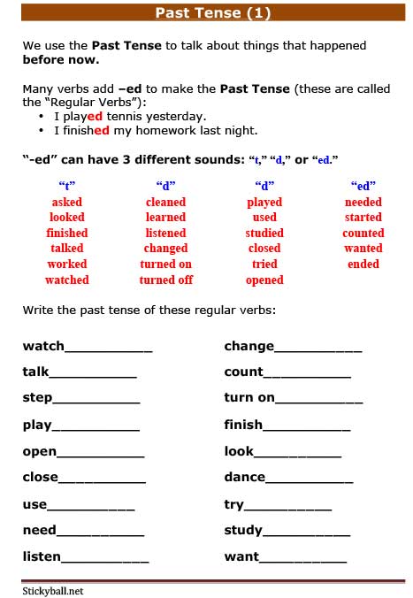 ESL Grammar: Introduction to Past Tense