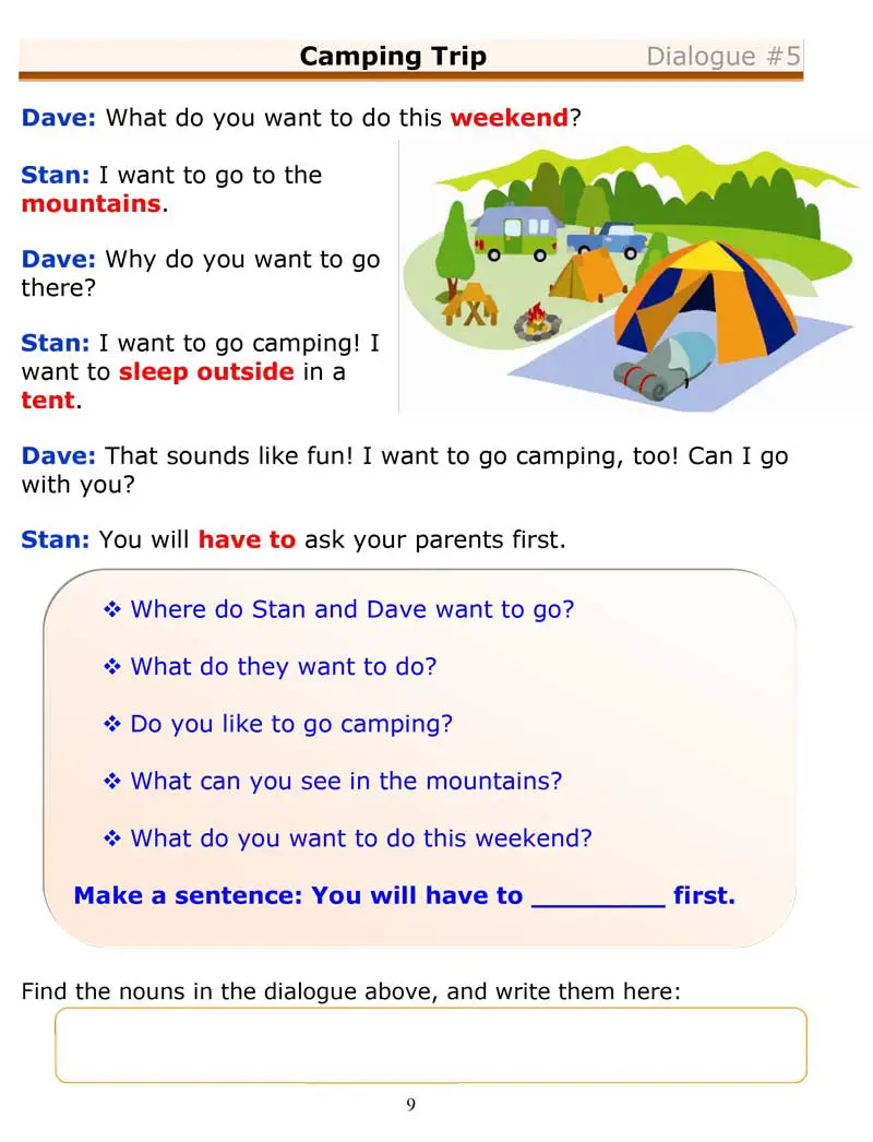 ESL Dialogues - Camping Trip