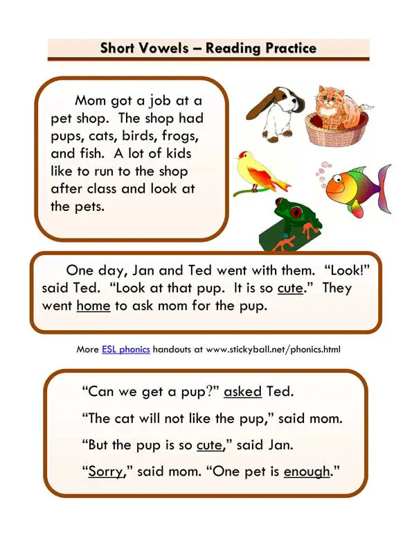 short vowels story 2