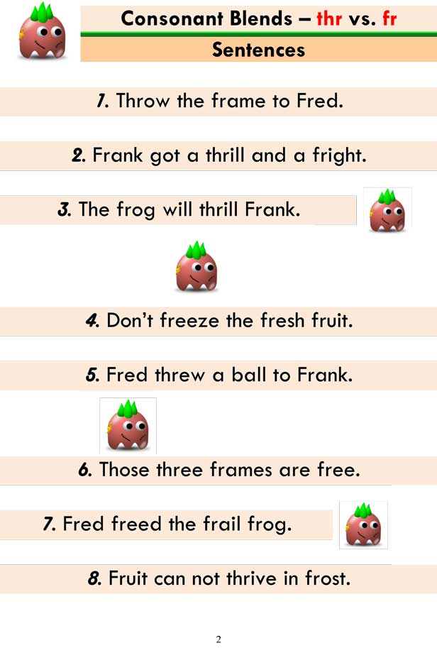 consonant blends thr vs fr 2