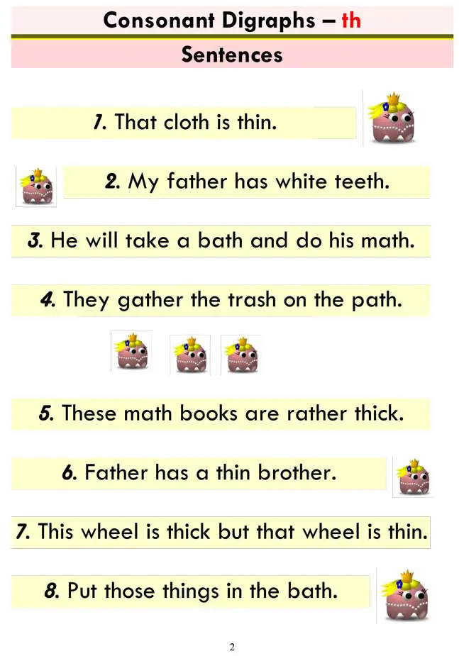 consonant digraphs th 2