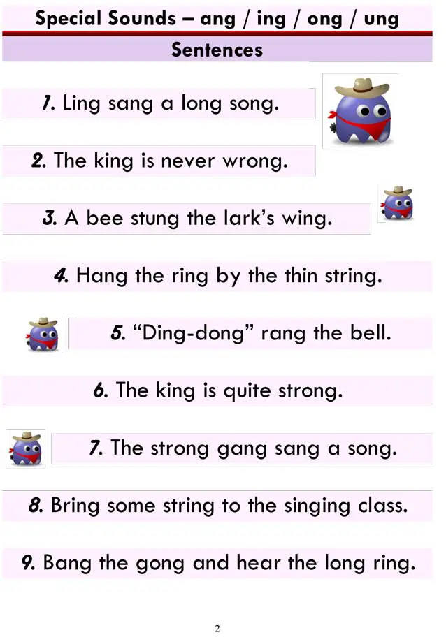 ESL Phonics Lessons: Advanced Phonics (ang / ing / ong / ung) 