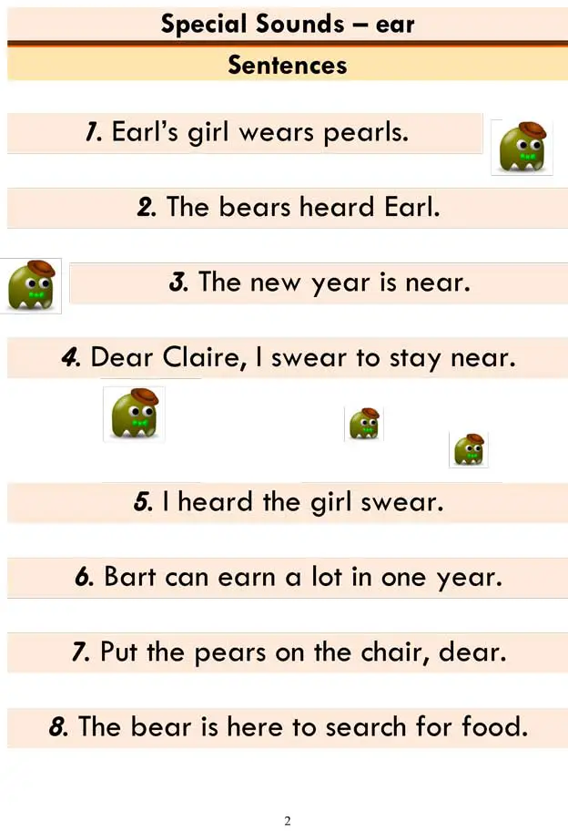 ESL Phonics Lessons: Advanced Phonics (ear)