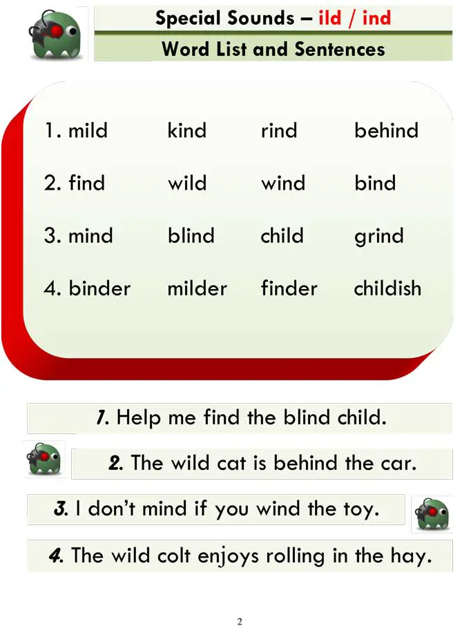 ESL Phonics Lessons: Advanced Phonics (old, olt, oll, ole, ild, ind)