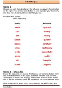 Read more about the article ESL Grammar: Adverb Games