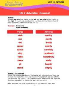 Read more about the article ADVERBS (2): Adverb Games