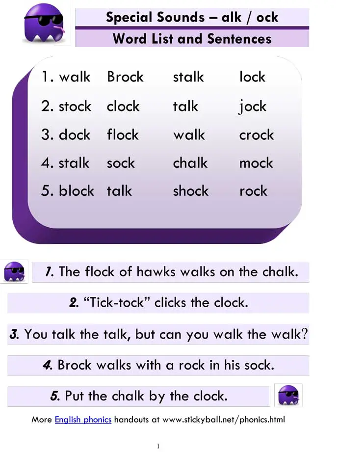Read more about the article ESL Phonics Lessons: Advanced Phonics (alk / ock)