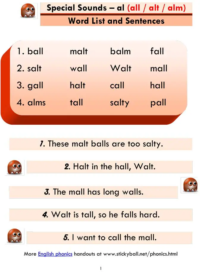 Read more about the article ESL Phonics Lessons: Advanced Phonics: ‘al’ (all alt alm)