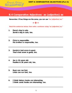 Read more about the article COMPARATIVE ADJECTIVES (12): “as adjective as” Practice