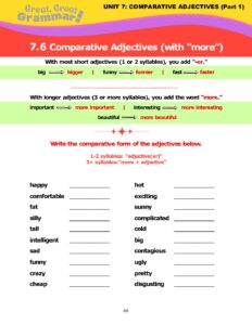 Read more about the article COMPARATIVE ADJECTIVES (6): “more + adjective”