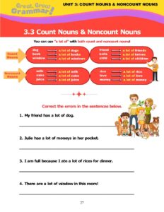 Read more about the article COUNT & NONCOUNT NOUNS (3): “a lot of”