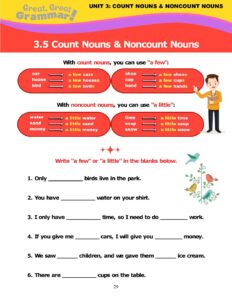 Read more about the article COUNT & NONCOUNT NOUNS (5): “a few” / “a little”