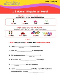 Read more about the article NOUNS (3): Singular & Plural Nouns