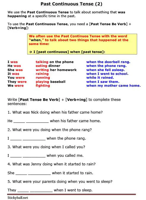 Complete the sentences using past continuous. Past Continuous Tense практика. Past Continuous практика.
