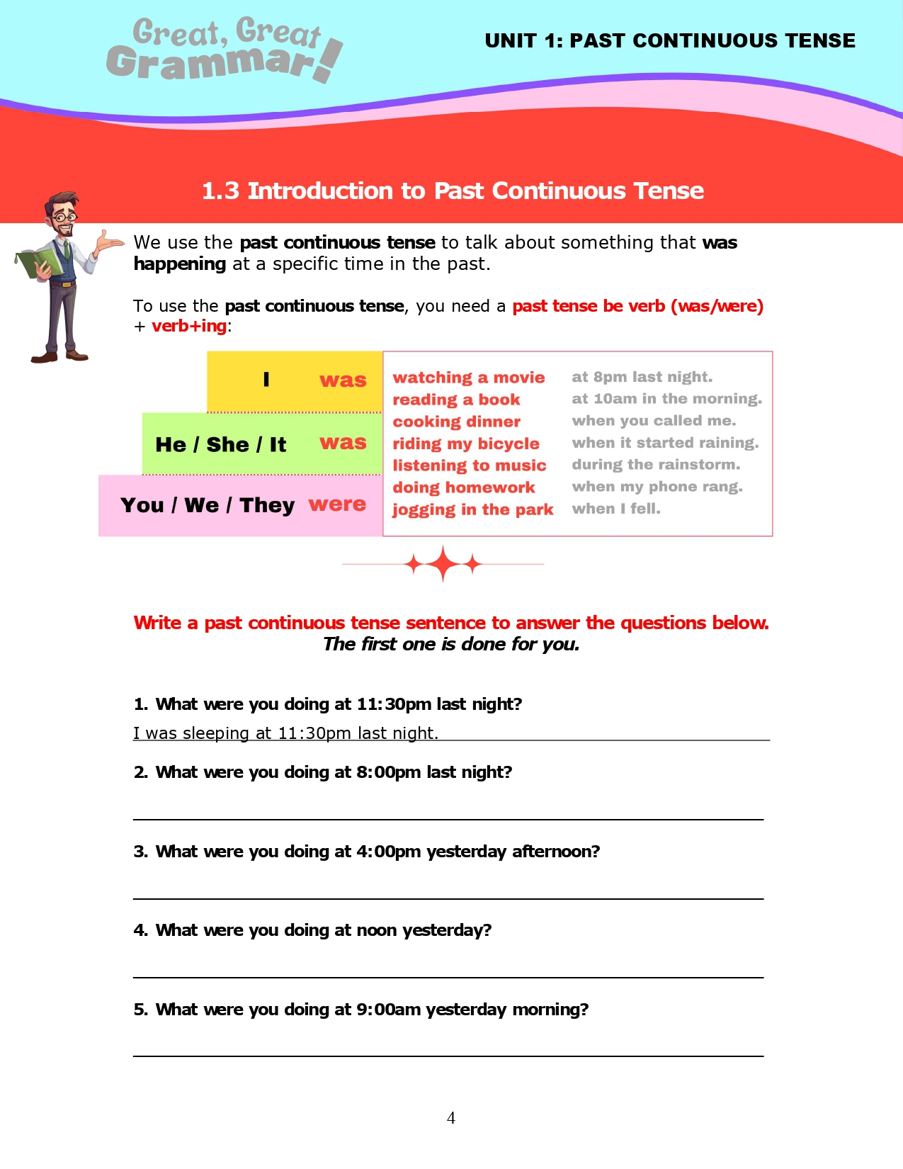 Read more about the article ESL Grammar: PAST CONTINUOUS TENSE (1) – Introduction