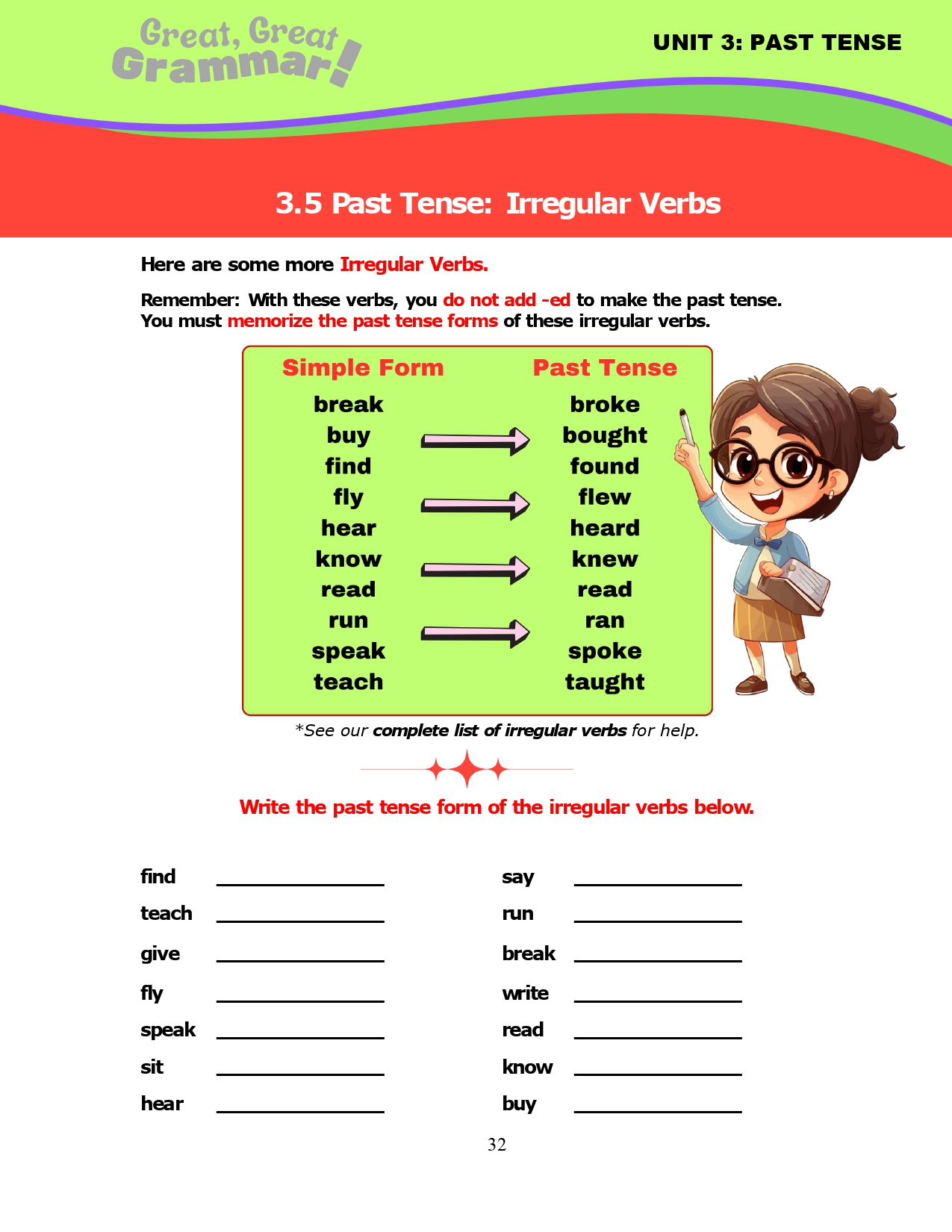 Read more about the article ESL Grammar: PAST TENSE (5): Irregular Verbs #2