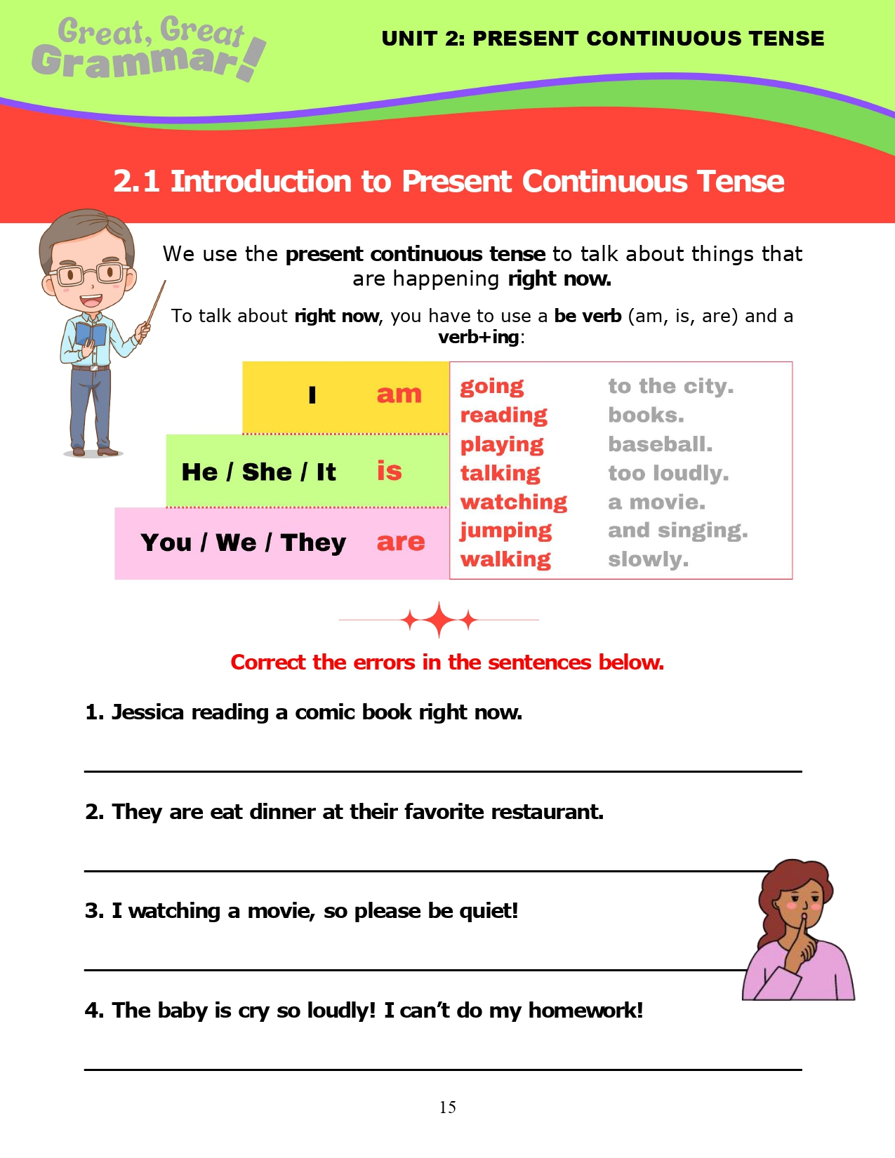 Read more about the article ESL Grammar: PRESENT CONTINUOUS TENSE (1) – Introduction