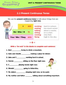 Read more about the article PRESENT CONTINUOUS TENSE (2): “be” verbs