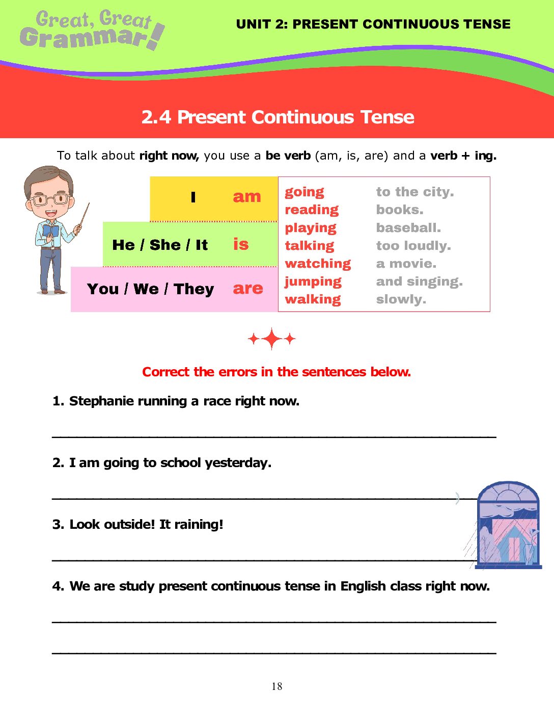 Read more about the article PRESENT CONTINUOUS TENSE (4): Error Correction