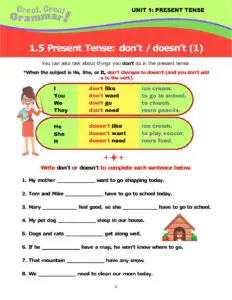 Read more about the article PRESENT TENSE (5): don’t / doesn’t