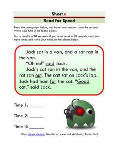 Read more about the article ESL Phonics: Speed Reading Exercise (“short a” sound)