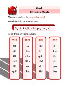 Read more about the article Short i – Rhyming Words