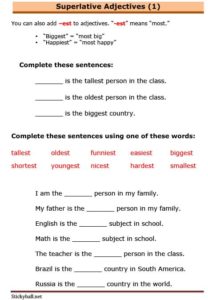 Read more about the article ESL Grammar Worksheets: Introduction to Superlative Adjectives