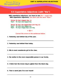 Read more about the article SUPERLATIVE ADJECTIVES (4): Review