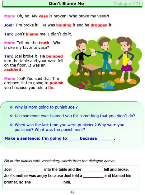 ESL Dialogues: Don't Blame Me! (High-Intermediate)