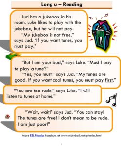 Read more about the article ESL Phonics: Long u (Reading Practice)