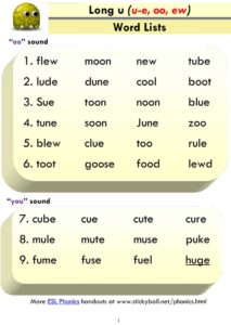Read more about the article Long u – Word List and Sentences