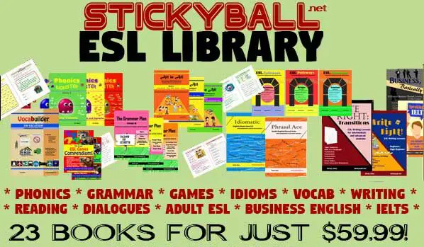 Stickyball ESL Library: 23 textbooks for ESL/EFL teachers