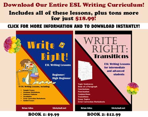 Free ESL Writing Units Excerpted from "Write Right"