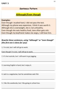Read more about the article ESL Beginner Writing: “Although / Even though”
