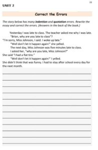 Read more about the article ESL Beginner Writing Lessons: Indentation and Quotations (Error Correction Worksheet)