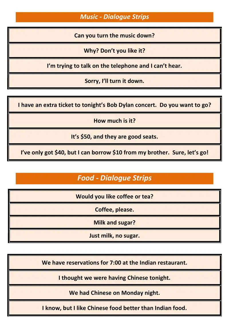 Read more about the article ESL Conversation Activity: Dialogue Strips (Advanced)