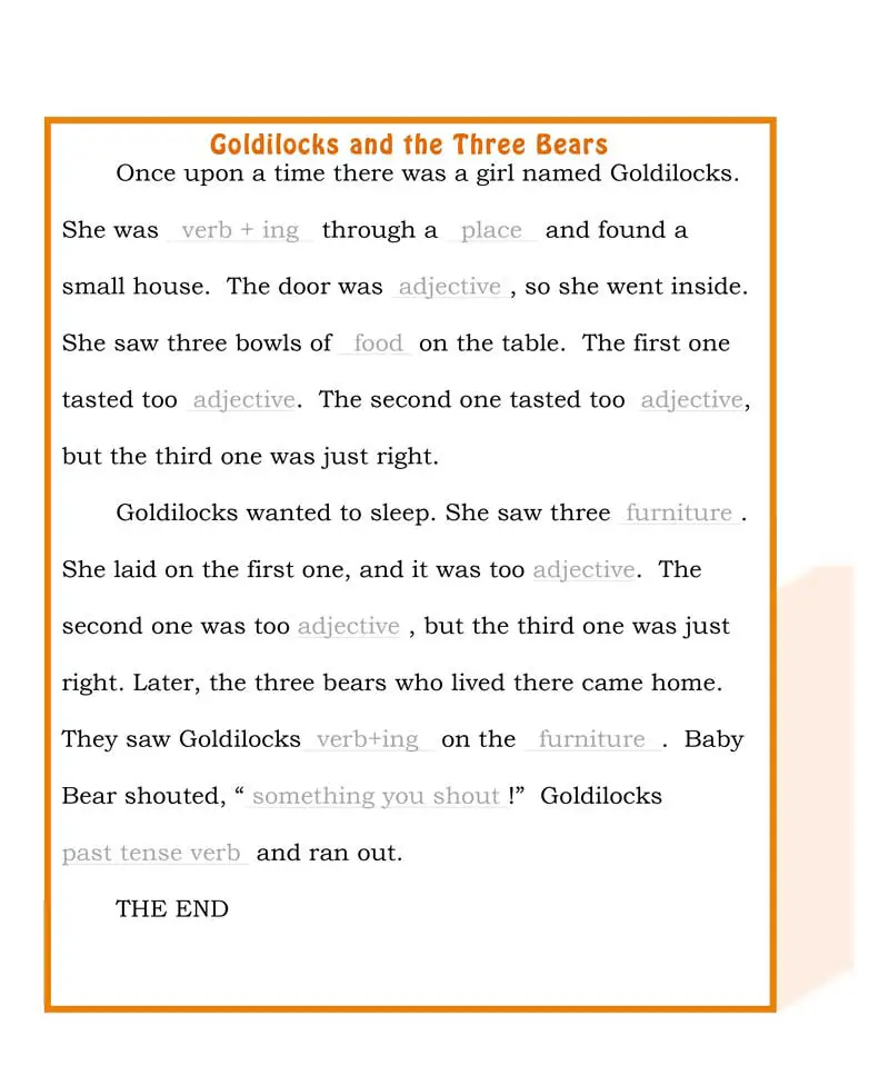 Read more about the article ESL Ad Lib Madness! “Goldilocks and the Three Bears”
