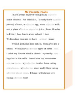 Read more about the article ESL Ad Lib Madness! “My Favorite Foods”