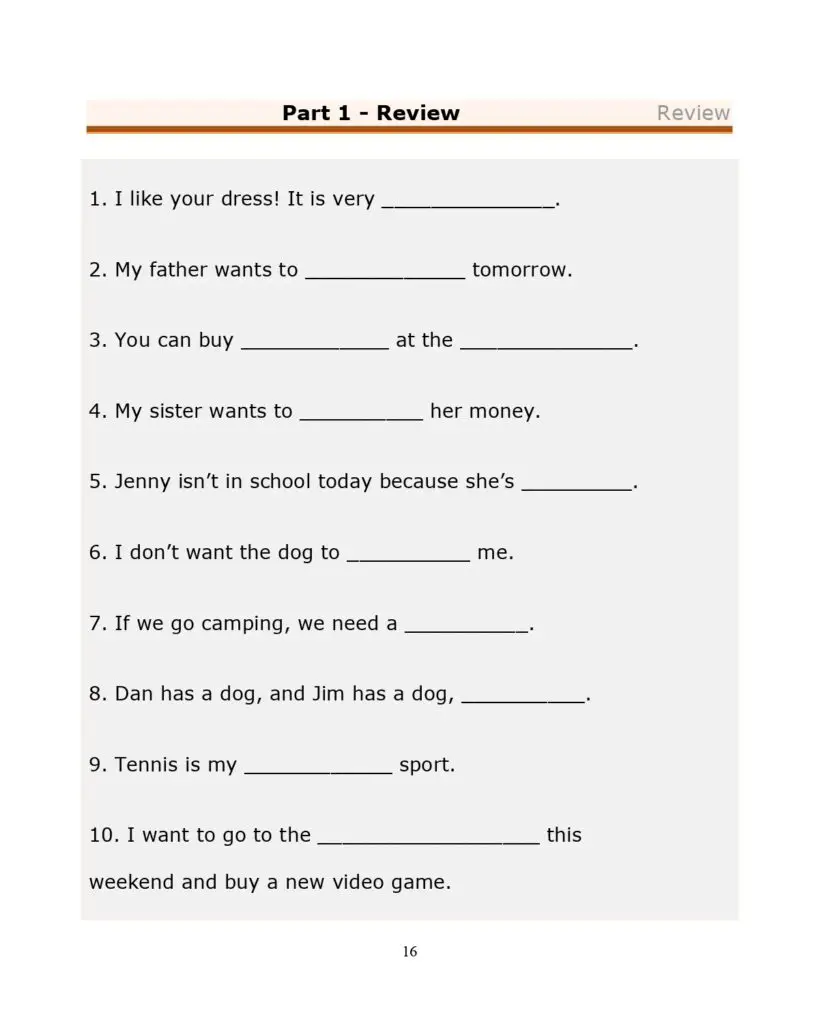 ESL Dialogues: Vocabulary Review Lesson!
