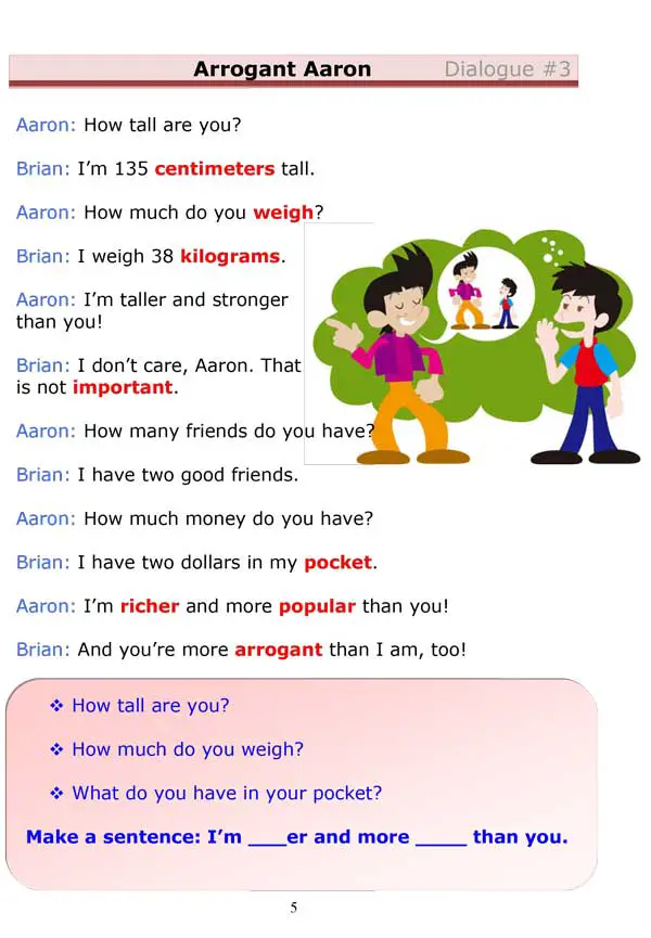 Read more about the article ESL Dialogue: Arrogant Aaron (Low-Intermediate)