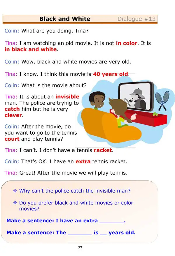 Read more about the article ESL Dialogue: Black and White (Low-Intermediate)
