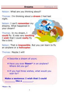 Read more about the article ESL Dialogue: Dreams (Low-Intermediate)