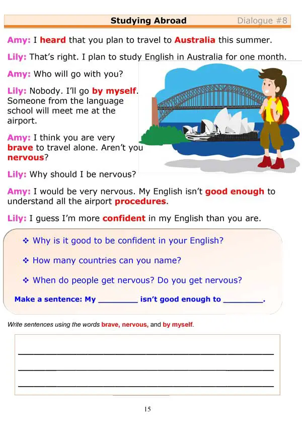 Read more about the article ESL Dialogue: Studying Abroad (High-Intermediate)