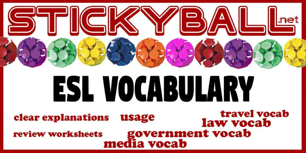 Esl Vocabulary Lists