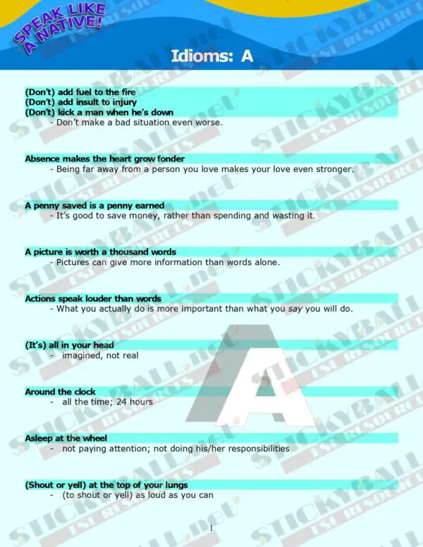 Speak Like a Native! - Idioms