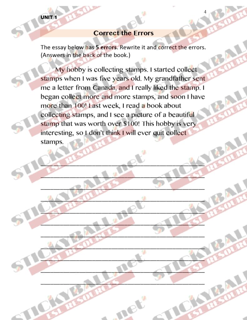 Write Right: Book 1 (Beginner-Level Writing Lessons) - Stickyball ESL ...