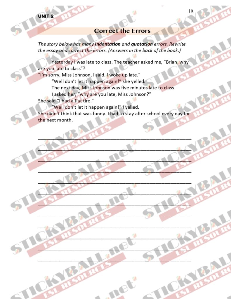 Write Right: Book 1 (Beginner-Level Writing Lessons) - Stickyball ESL ...