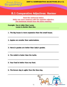 Read more about the article COMPARATIVE ADJECTIVES (10): Comparative Sentences with Opposites