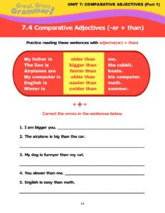 Read more about the article COMPARATIVE ADJECTIVES (4): Review of “-er + than”